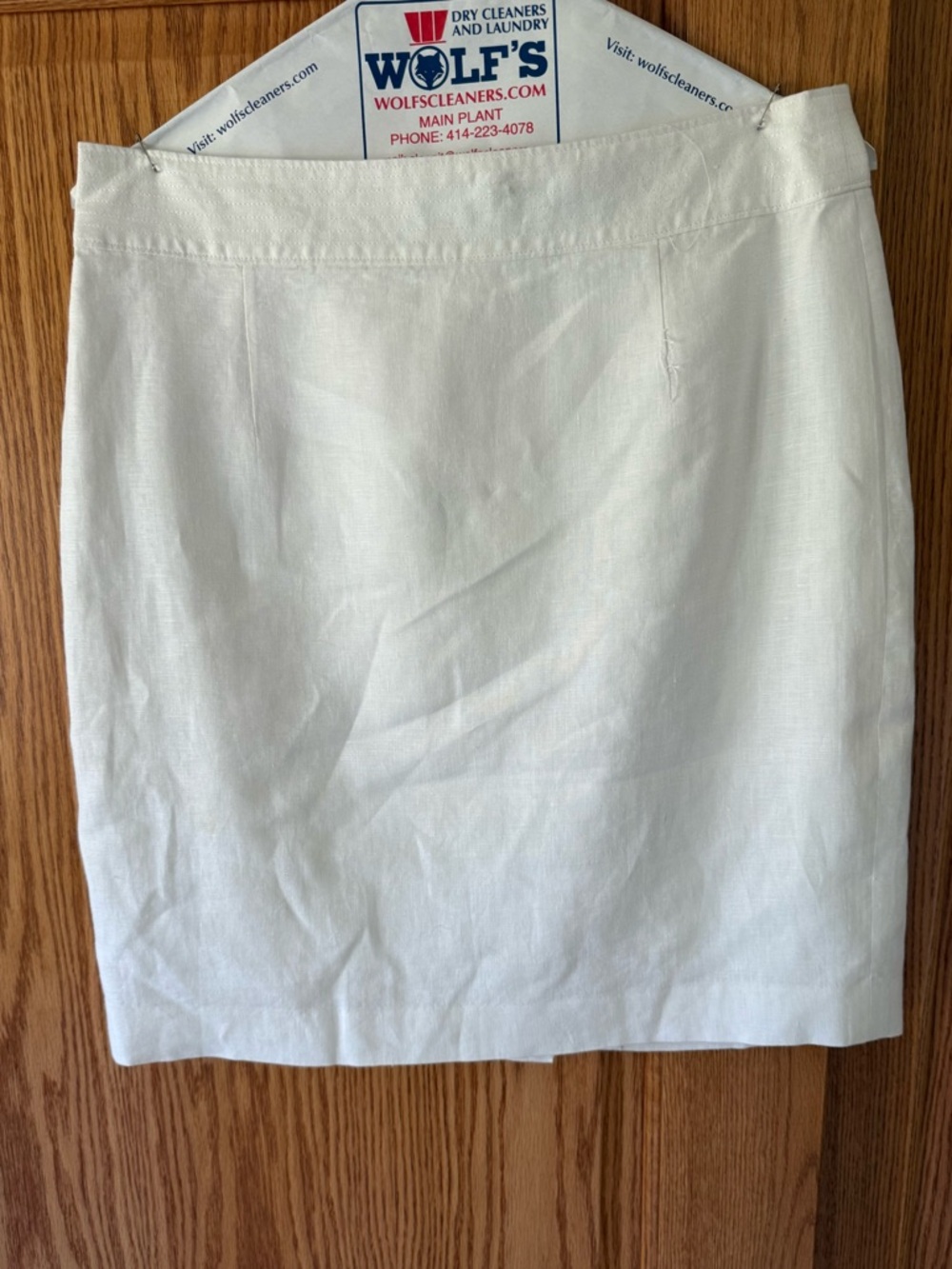 Banana Republic White Linen-Blend Pencil Skirt